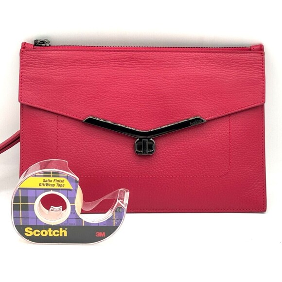 Botkier NY Valentina Wristlet Party Pink Leather Turn Lock Front Zipper Top NWT - Picture 16 of 16